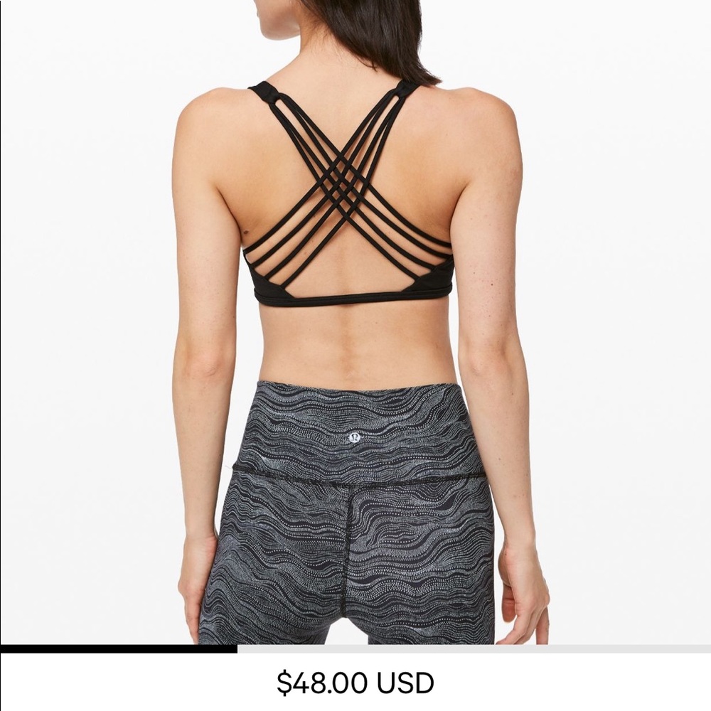 Lululemon Free to Be Sports Bra Size 6 Black